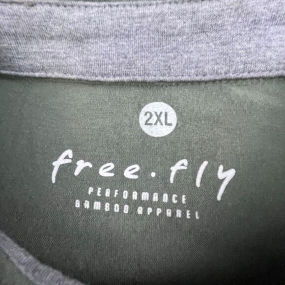 Free Fly Polo Shirt Mens XXL Green Performance Bamboo Short Sleeve Casual - Picture 4 of 9